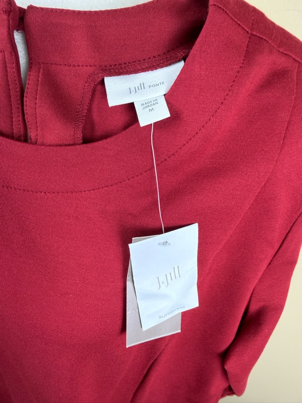 J Jill Ponte Shift Dress Red Medium NWT - Picture 4 of 6